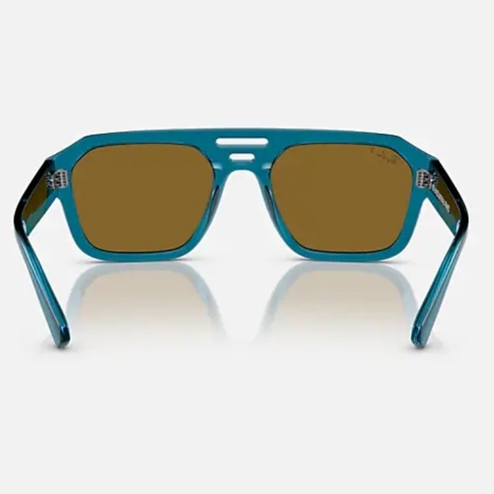Ray-Ban Corrigan Bio-based Sunglass Frames. Polished Transparent Light Blue - Picture 10 of 16